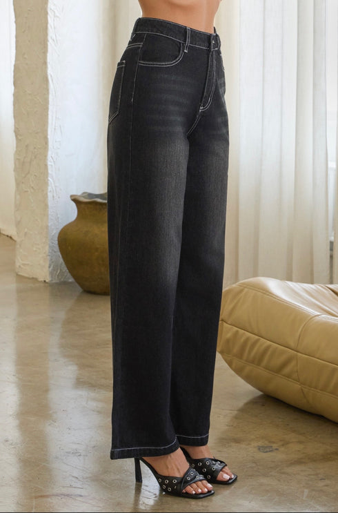 MIDNIGHT WIDE-LEG JEANS